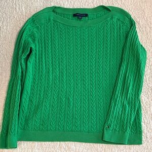 Tommy Hilfiger Vibrant Green Cable Knit Sweater